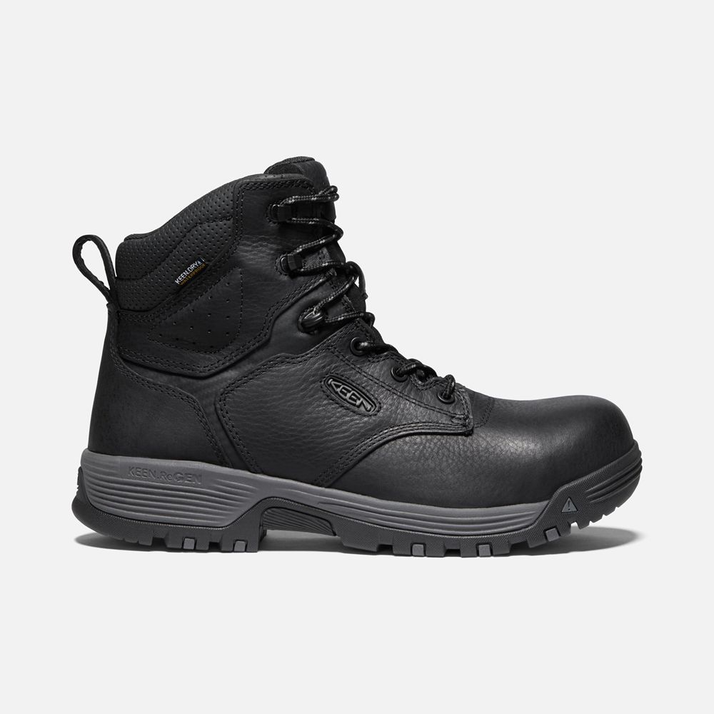 Botte de Travail Keen Homme Noir | Chicago 6" Waterproof (Carbon-Fiber Toe) | ZCJAX-8617